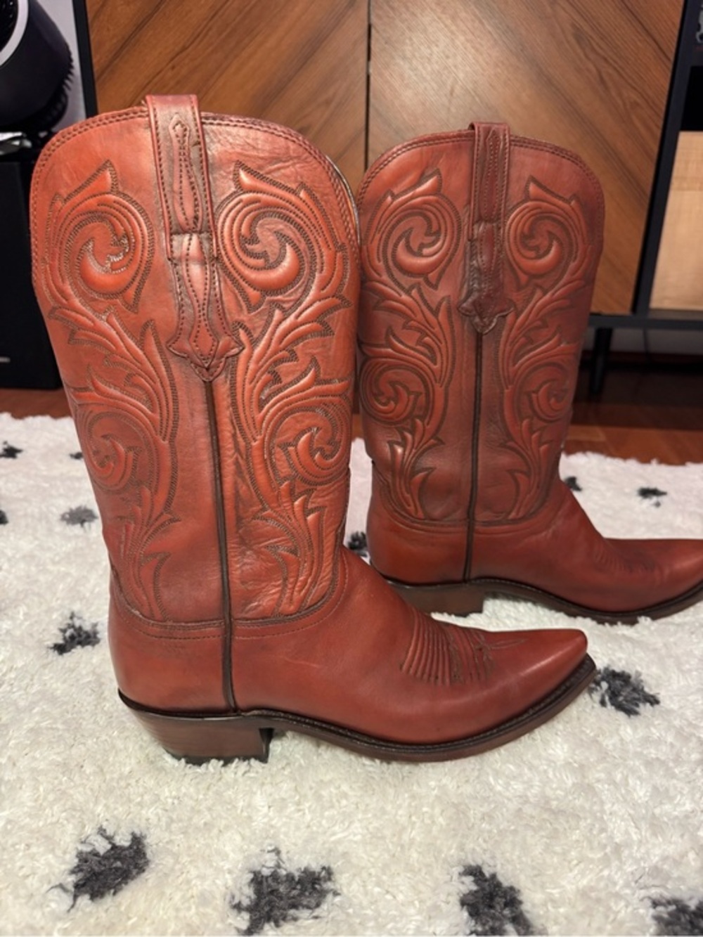 Lucchese Brown Leather Western Cowboy Boots women’s size 9B - Picture 5 of 11